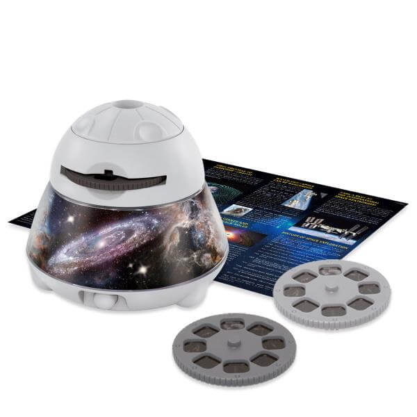 Proiettore DiProgress Mission Interstellar con dischi per proiezioni spaziali e guida educativa per bambini.