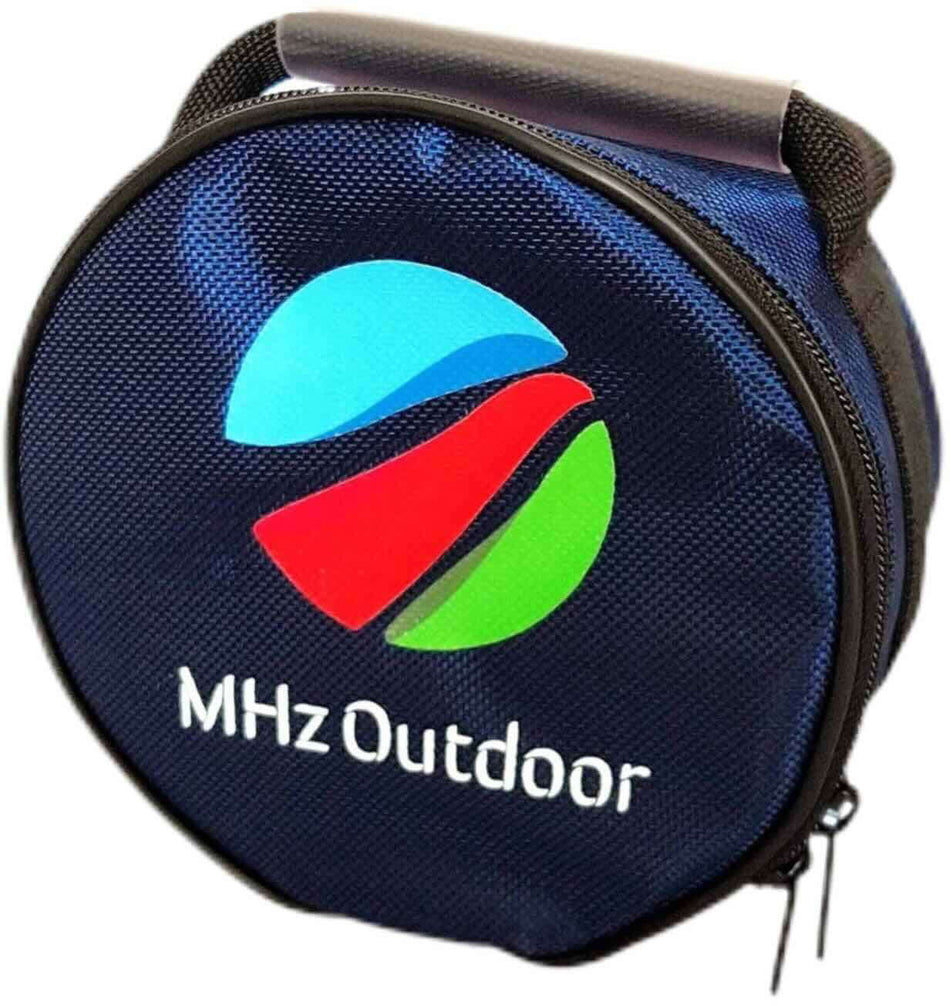 Borsa MHzOutdoor per contrappesi fino a 150mm, made in Italy, con maniglia per il trasporto, compatibile con varie montature.