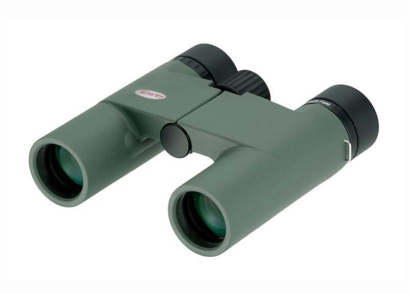 Binocolo compatto Kowa BD 8x25 DCF colore verde, progettato in Giappone, dimensione 11,1x10,7x3,9 cm, peso 320 g.