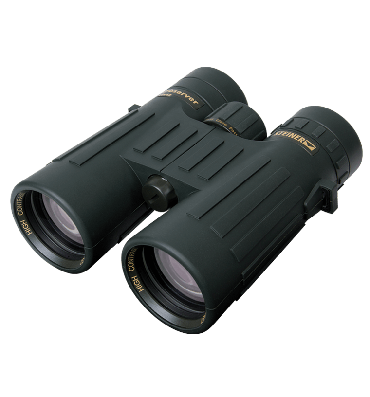 Binocolo Steiner Observer 8x42 con design ergonomico per osservazioni prolungate, immagini luminose e alta risoluzione.
