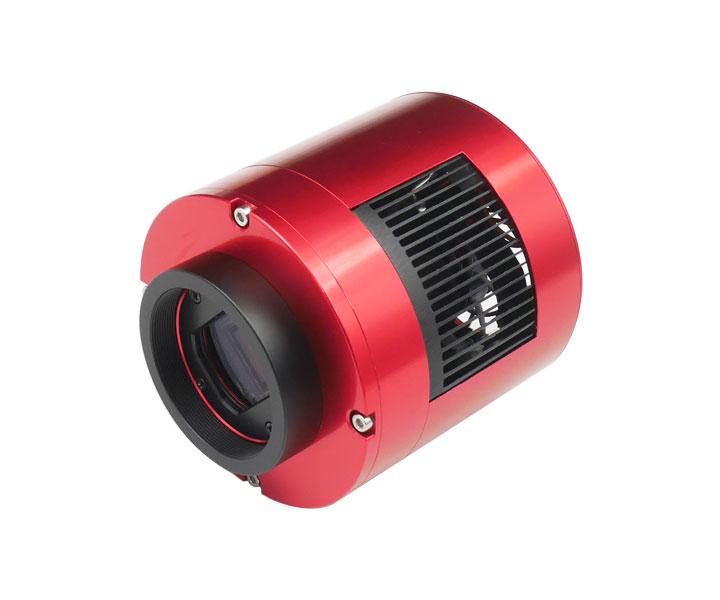 ZWO ASI 294 MC PRO Camera CMOS a colori, raffreddata, sensore Sony IMX294CJK, formato 4/3" per astronomia, colore rosso.