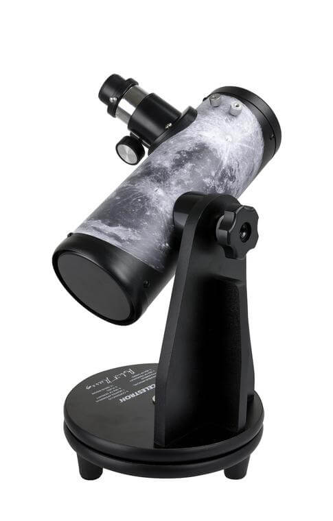 Telescopio Celestron Firstscope 76 edizione limitata firmata da Robert Reeves, con grafica della Luna.