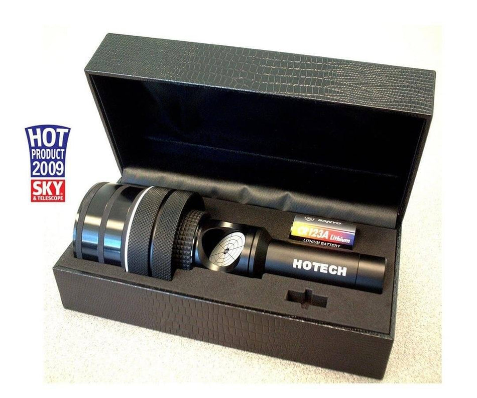 Collimatore laser Hotech autocentrante da 2 pollici con custodia, ideale per telescopi Newton, premiato prodotto HOT 2009.