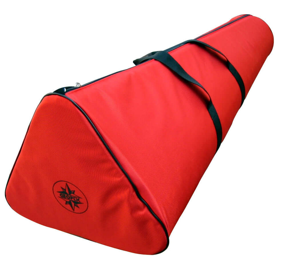 Borsa imbottita Geoptik per treppiede Hercules 95 con alloggiamento triangolare in tessuto rosso.