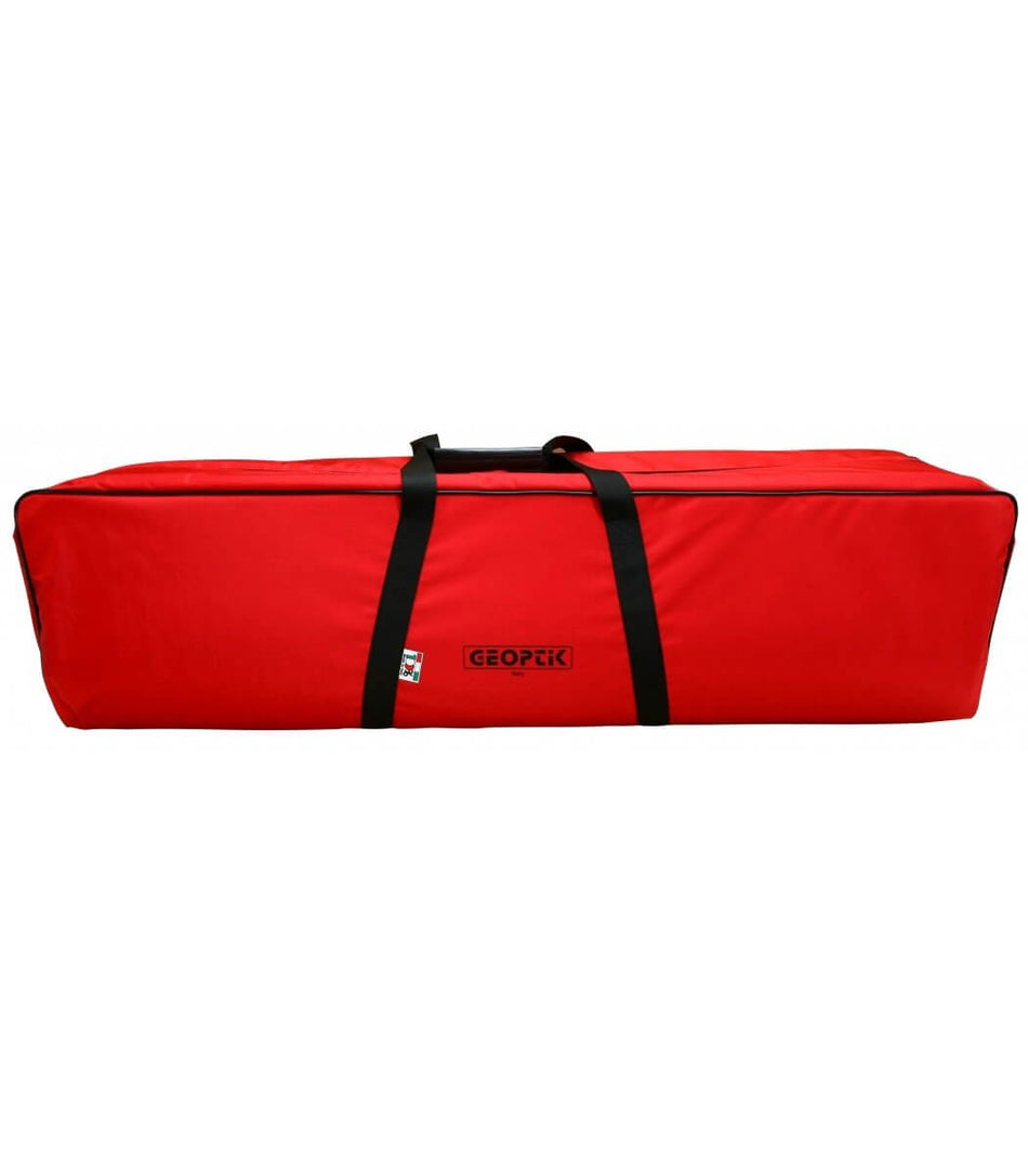 Borsa imbottita rossa Geoptik per telescopi Newton 200mm f/4, dimensioni 840x240x300mm, con manici neri.