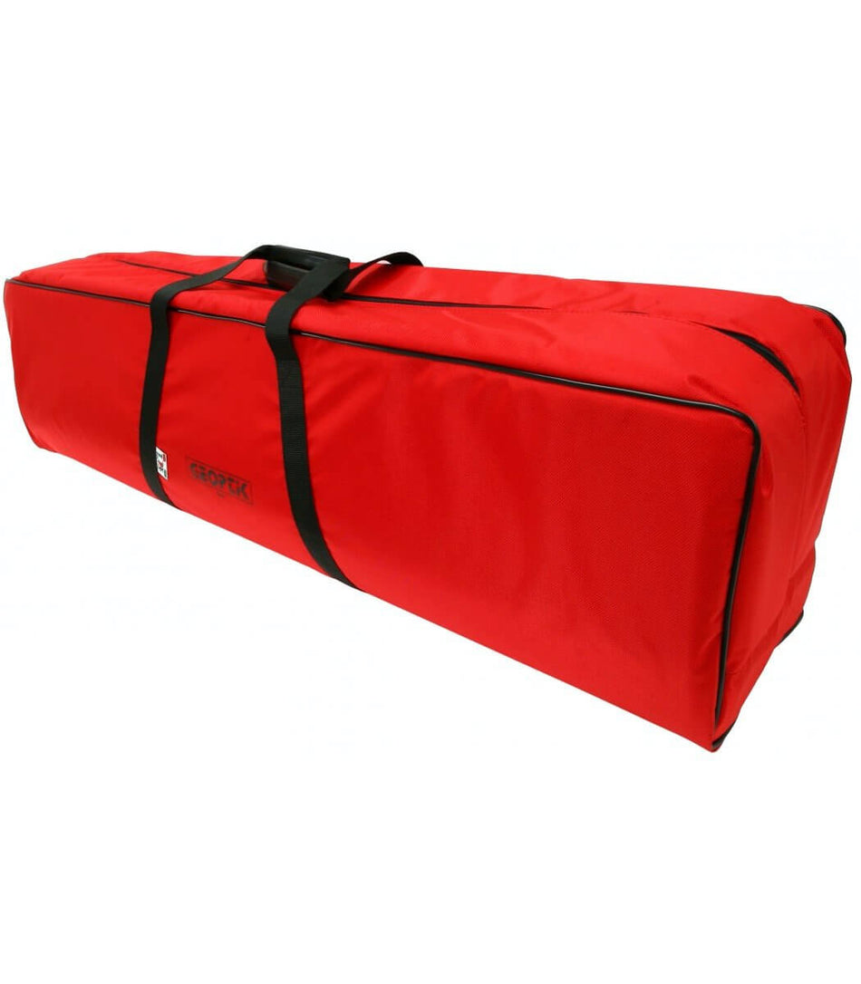 Borsa rossa Geoptik per telescopi Newton 200mm f/6, dimensioni 1200x250x300 mm, resistente e pratica per il trasporto sicuro.