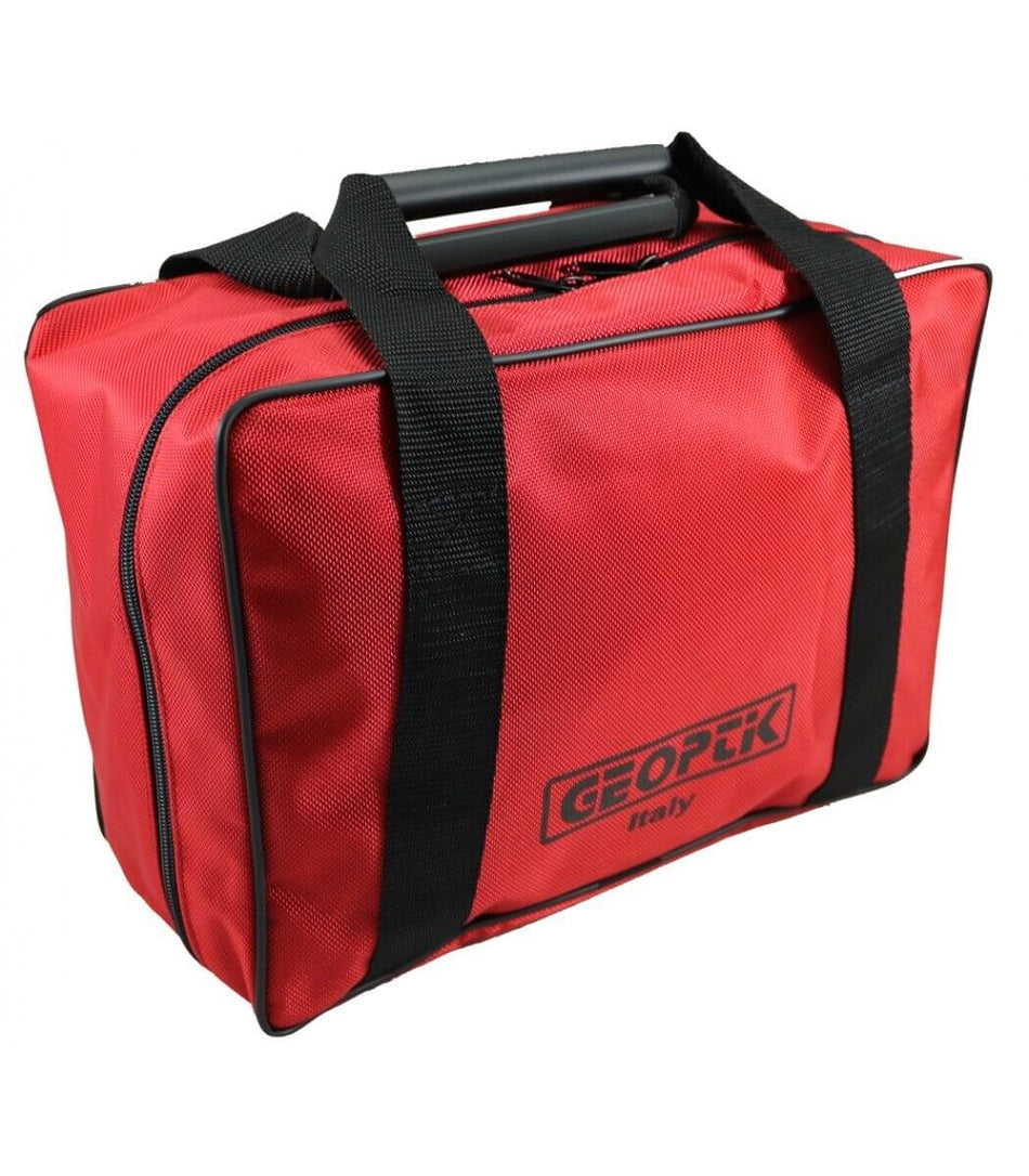 Borsa Geoptik Pack in Bag rossa per kit SkyWatcher Adventurer Pro, resistente ed ecologica, con manici neri robusti.