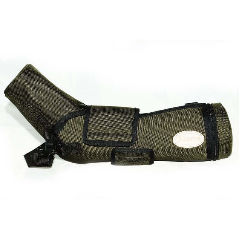 Custodia Kowa C-881 per TSN-883, protezione robusta con lacci e logo per il cannocchiale, resistente agli urti e condizioni climatiche.