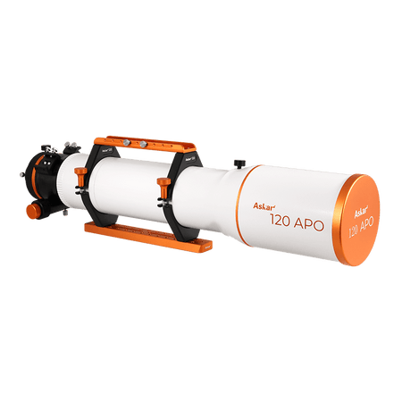 Telescopio Askar 120 APO Rifrattore Tripletto con apertura di 120 mm, offre maggiore luminosità e dettagli nelle immagini astronomiche.