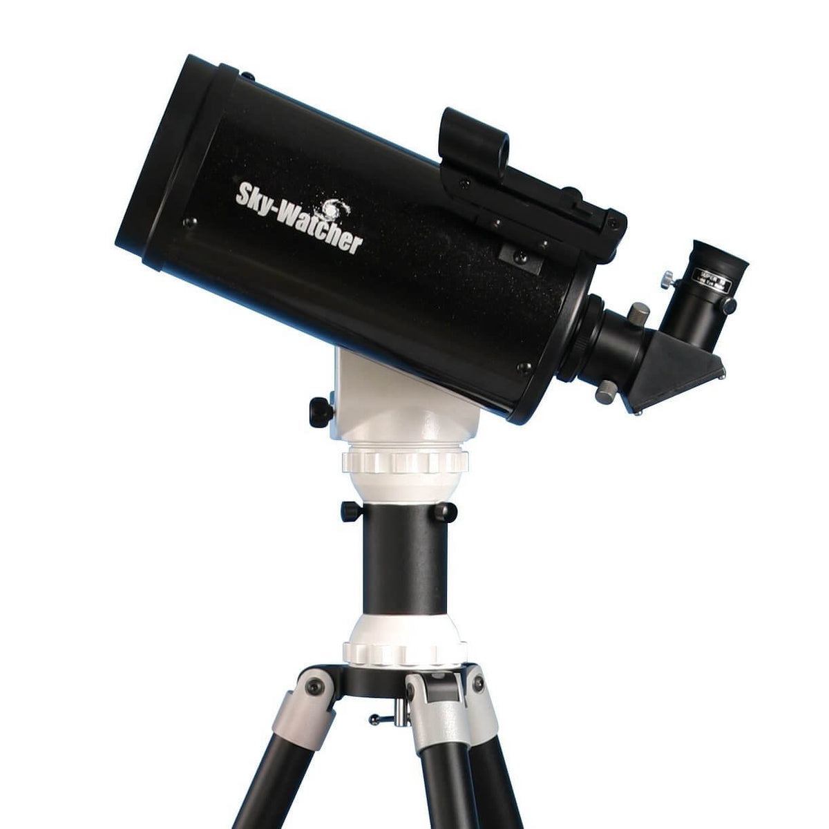 Telescopio SkyWatcher Skymax 102 AZGTi su montatura Wi-Fi, design compatto per osservazione planetaria e lunare ad alto ingrandimento.