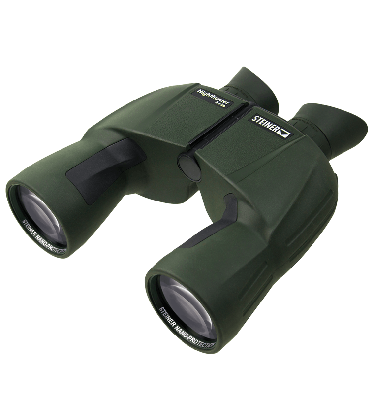Binocolo Steiner Nighthunter 8x56 verde, perfetto per condizioni di scarsa luminosità grazie a prestazioni ottiche superiori.