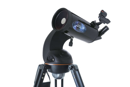 Telescopio Celestron AstroFI 102 Maksutov per osservazione celeste, compatibile con app SkyPortal e connessione WiFi, vista laterale.