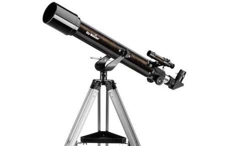 Telescopio SkyWatcher Mercury 707 AZ2 con montatura Altazimutale, treppiede regolabile e lenti intercambiabili, ideale per l'osservazione astronomica.