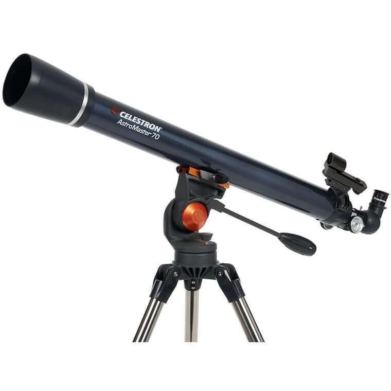 Telescopio Celestron Astromaster 70 AZ con treppiede in acciaio per osservazioni terrestri e astronomiche.