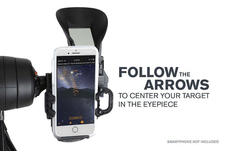 Telescopio Celestron StarSense Explorer DX 102AZ con smartphone per puntamento facilitato delle stelle.