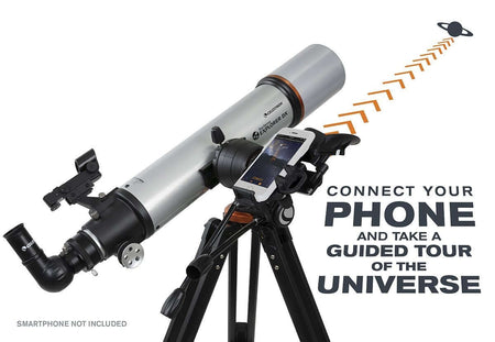 Telescopio Celestron StarSense Explorer DX 102AZ con tecnologia di puntamento guidato tramite smartphone, osservazione del cielo notturno.
