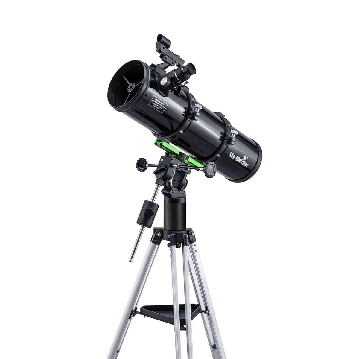 Telescopio SkyWatcher Newton 130/650 su montatura CQ40, ideale per immagini nitide e prive di aberrazioni, f/5, diametro 130mm, focale 650mm.
