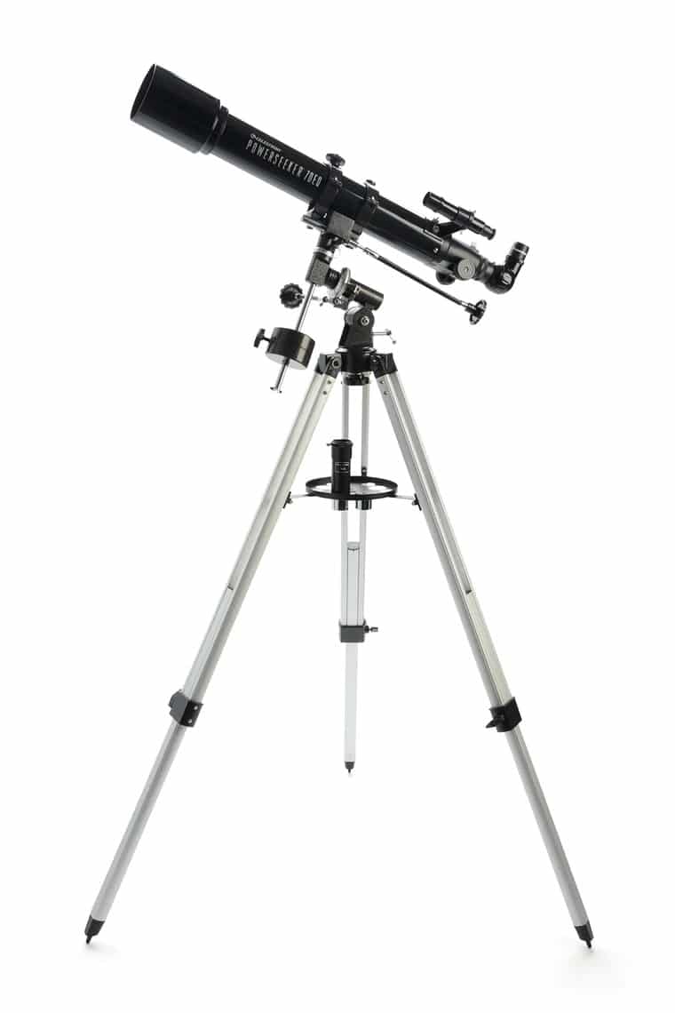 Celestron Powerseeker 70EQ - dettaglio tubo ottico e accessori