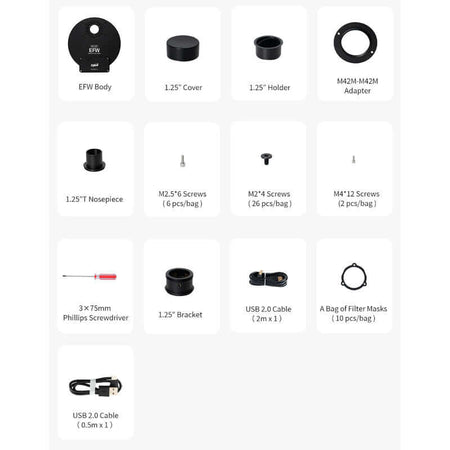 ZWO Ruota Portafiltri EFW 8×1,25" accessori e componenti