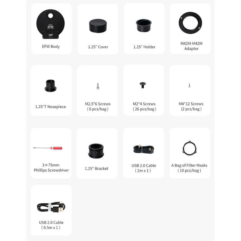 ZWO Ruota Portafiltri EFW 8×1,25" accessori e componenti