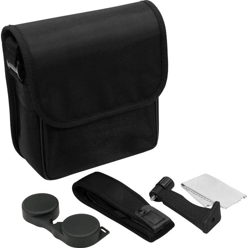 Accessori per Omegon Binocolo Brightsky 7x50, borsa e kit di pulizia.