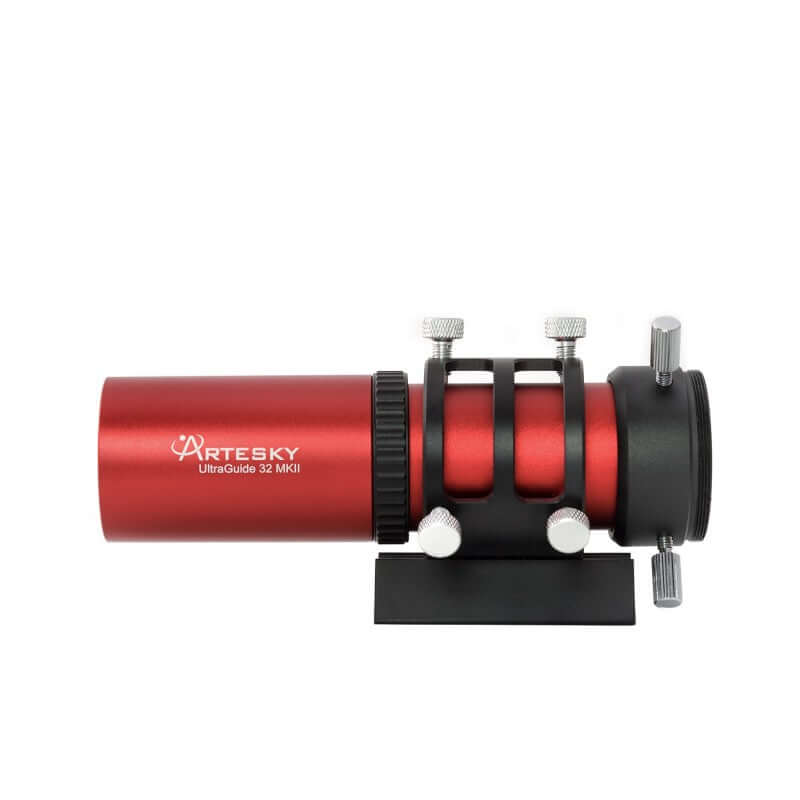 Telescopio guida Artesky Ultraguide 32 MKII con focale 120mm, colore rosso, adatto per astrofotografia e osservazione celeste.