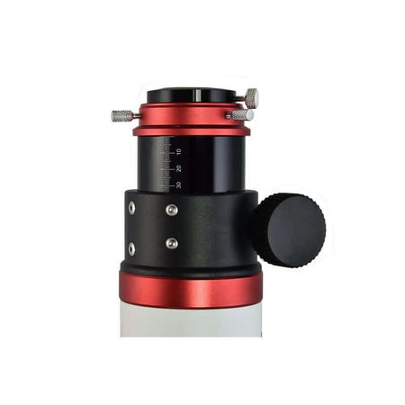 Dettaglio del focheggiatore del telescopio Artesky 80ED APO, design moderno e preciso per astrofotografia di alta qualità.