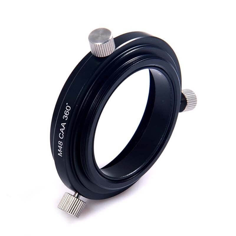 Rotatore artigianale M48 360° con indicatore per raddrizzare sensore con tre viti di blocco, compatibile con accessori foto.