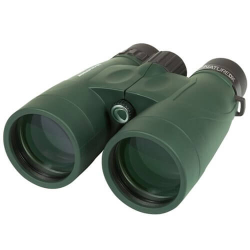 Binocolo Celestron Nature-DX 10x56, corpo verde gommato, impermeabile, per attività all'aperto e amanti della natura.