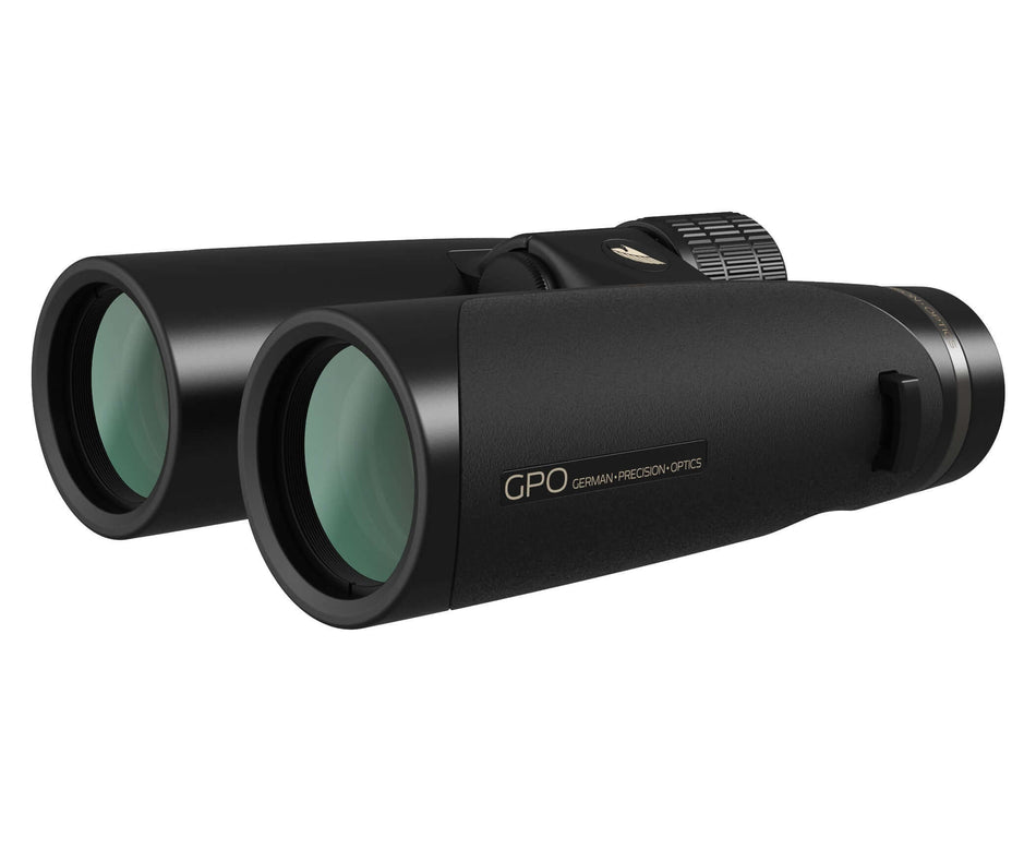 Binocolo GPO Passion HD 8x42, design compatto e leggero, ideale per escursioni outdoor, eccellente qualità ottica.