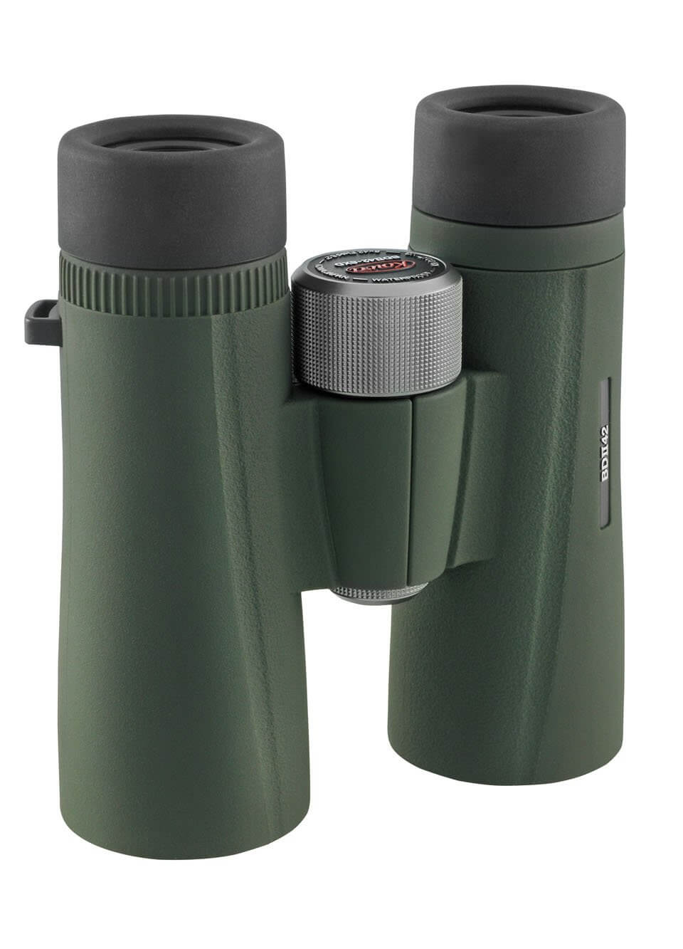 Binocolo Kowa BD II XD 10x42 con ottiche a bassa dispersione e largo campo in verde, ideale per sport e natura. Serie medio-alta.