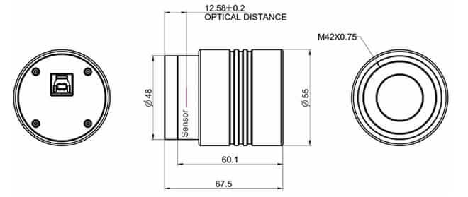 Schema tecnico della SkyWatcher Syncam 533C CMOS