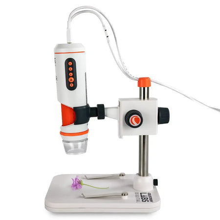 Celestron Microscopio Microdirect 1080p su supporto con fiori