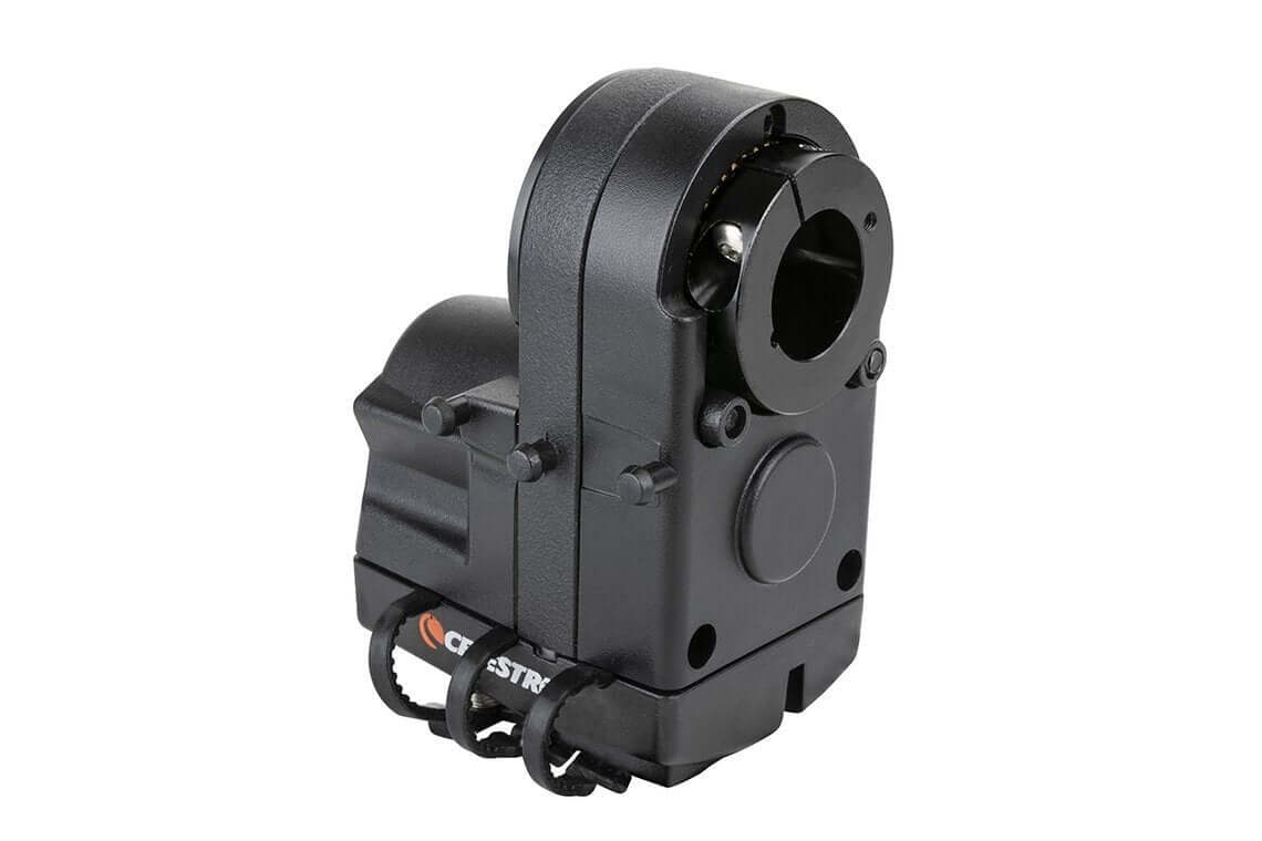 Motore fuocheggiatore Celestron per telescopi Schmidt-Cassegrain e EdgeHD, compatibile dal 2006, visto lateralmente.