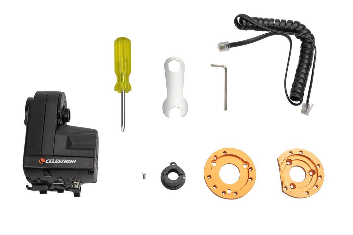Kit motorizzato Celestron per fuocheggiatore SCT e EdgeHD con accessori e attrezzi