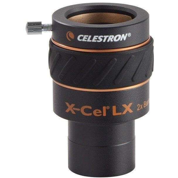 Lente di Barlow Celestron X-CEL LX 2x APO, ideale per telescopi a corta focale e imaging planetario ad alta risoluzione.