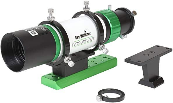 Telescopio guida SkyWatcher Evoguide 50ED DX con lenti ED a bassa dispersione, slitta Vixen, compatibilità T2 per camere guida.