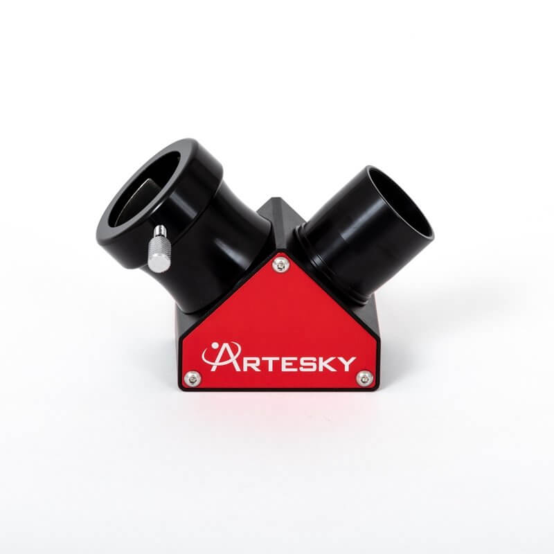 Diagonale Dielettrico Artesky 90° da 31.8mm per telescopio, struttura in metallo con trattamento dielettrico, colore rosso e nero
