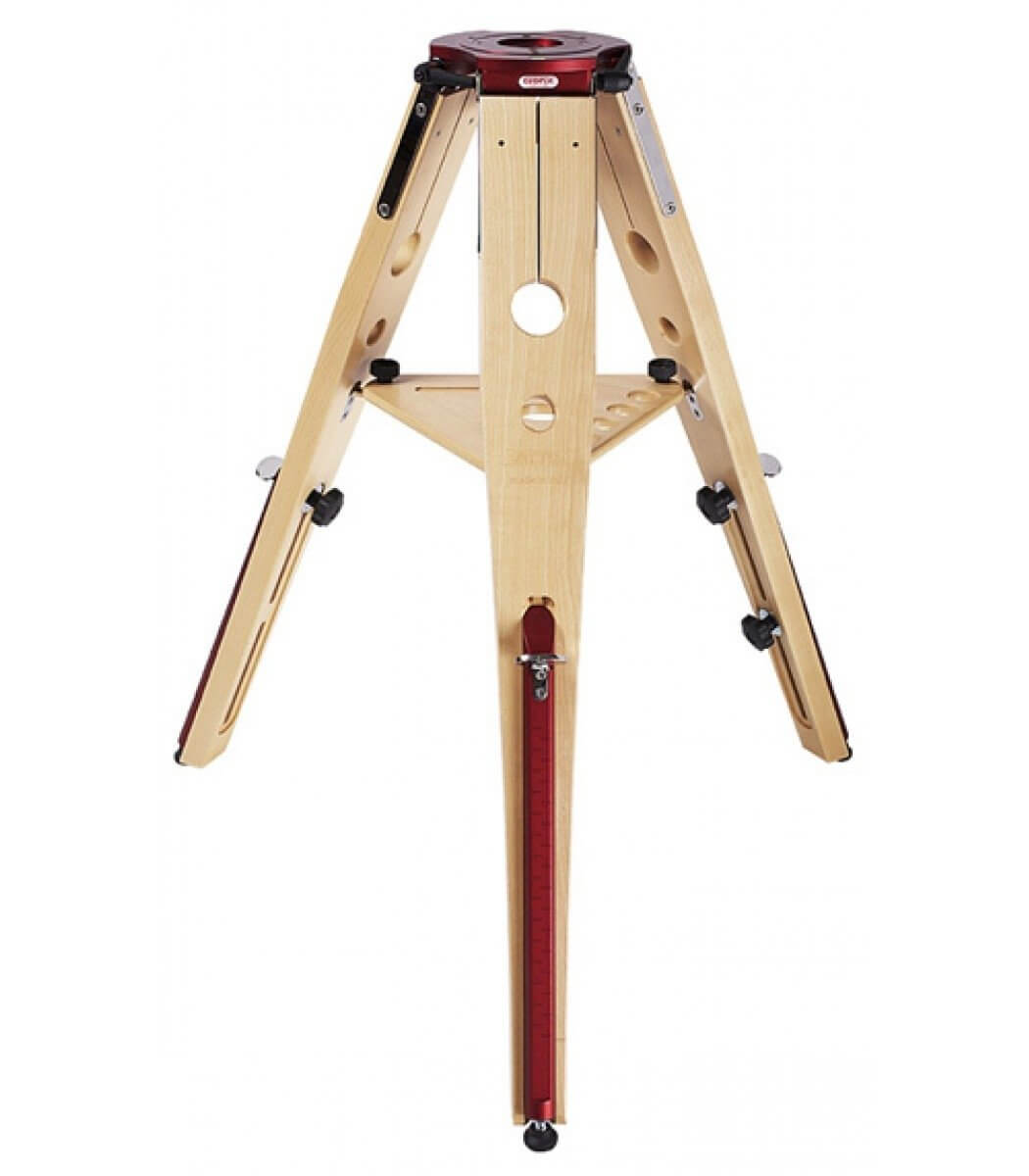 Treppiede Geoptik Hercules 95 in legno rosso, compatibile con montature EQ6, Losmandy, CNC lavorato, altezza regolabile 95-110cm, peso 8,5kg.