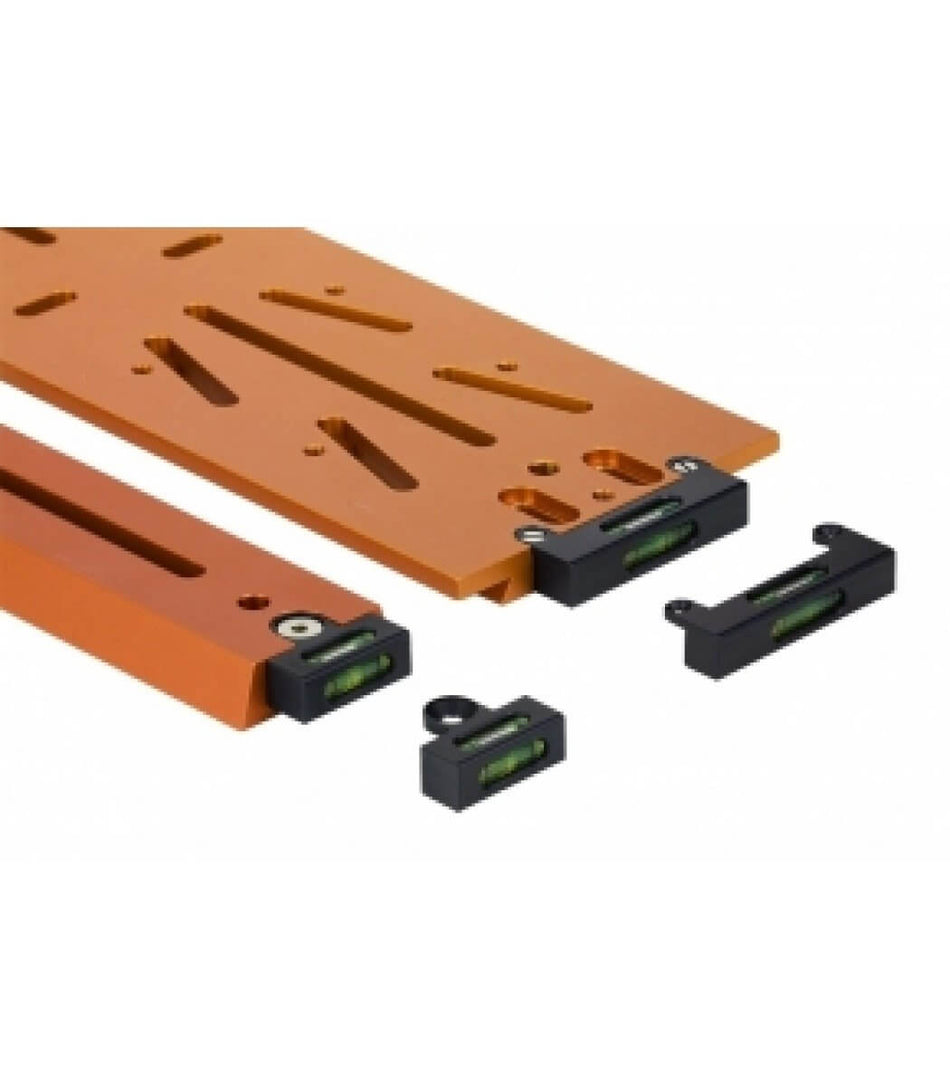 Barra Losmandy Geoptik 170mm arancione, in alluminio anodizzato con macchine CNC e bolla di livello in metallo