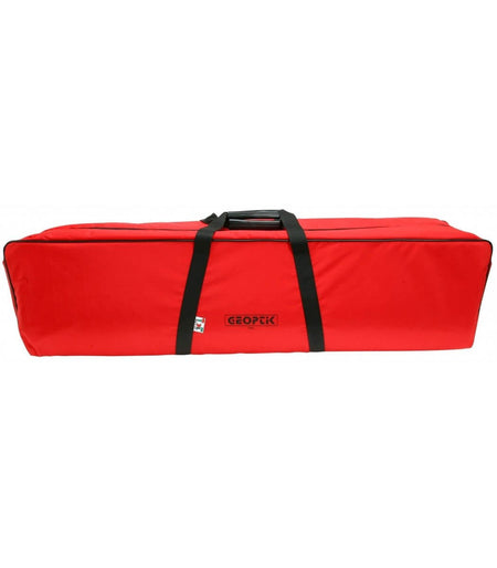 Borsa rossa Geoptik per telescopio Newton 200 mm f/6, dimensioni 1200x250x300 mm, ideale per la protezione e trasporto.
