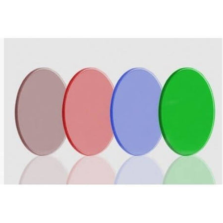 Kit filtri LRGB Optolong 36mm, mostra filtri rosso, verde, blu e luminanza per imaging ad alto contrasto.