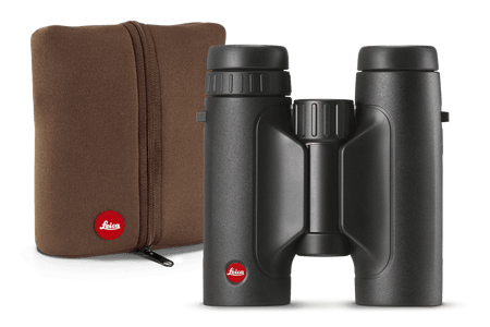 Binocolo Leica Trinovid 8x32 HD con custodia, design compatto e robusto, perfetto per esplorazione della natura.