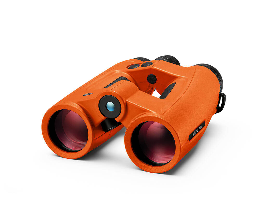 Binocolo Leica Geovid Pro 10x42 Orange Edition con telemetro, ottica eccellente.