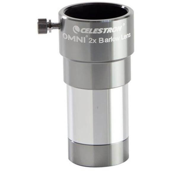 Lente Celestron Omni 2x Barlow 31.8 mm per osservazioni astronomiche ad alti ingrandimenti e imaging planetario.