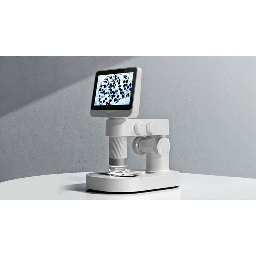 Microscopio digitale DiProgress M2A con schermo LCD, visione ad alta risoluzione per minerali, insetti e altro. Wi-Fi e accessori inclusi.
