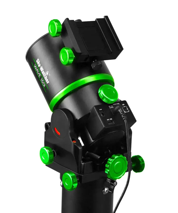 Montatura SkyWatcher WAVE 150i EQ-AZ con tecnologia Harmonic Drive, ideale per astrofotografia itinerante e lunga posa. Leggera e robusta.