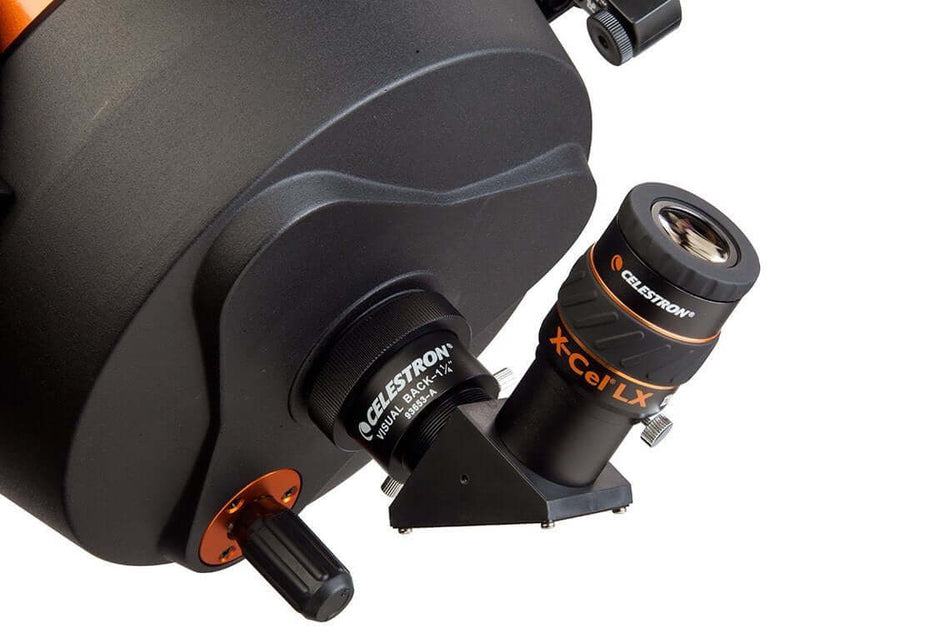 Alt Tag: Oculare Celestron X-CEL LX 12mm su telescopio, ideale per osservazioni planetarie e medi ingrandimenti, design robusto e regolabile.