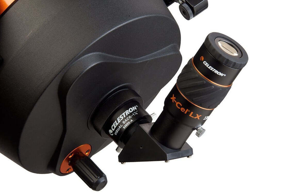 Oculare Celestron X-CEL LX 5mm montato su telescopio, ideale per osservazioni planetarie ad altissimi ingrandimenti