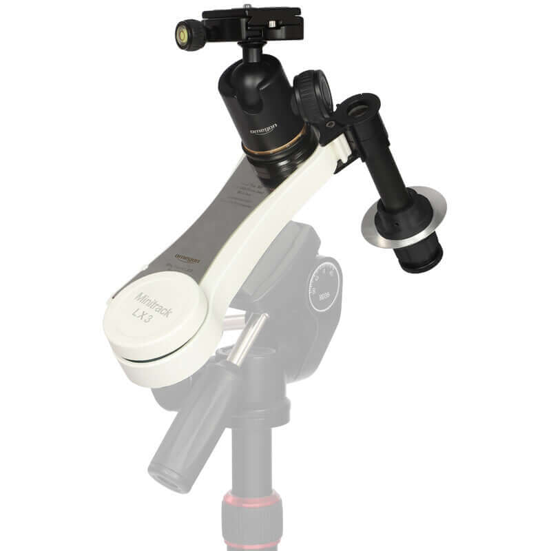 Omegon Astroinseguitore MiniTrack LX3 SET con testa a sfera e cercatore polare ottico.